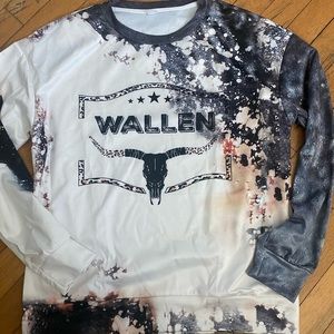 Morgan Wallen Dangerous Crew Long Sleeve Tie Dye Print Top Small